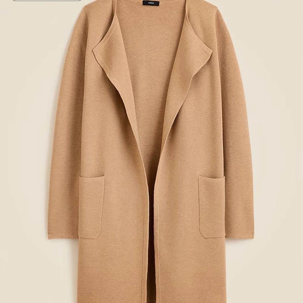 J. Crew Tan Cardigan Sweater with Lapel Collar